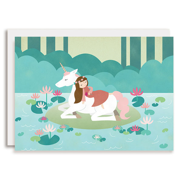 Princess Unicorn Lake Card